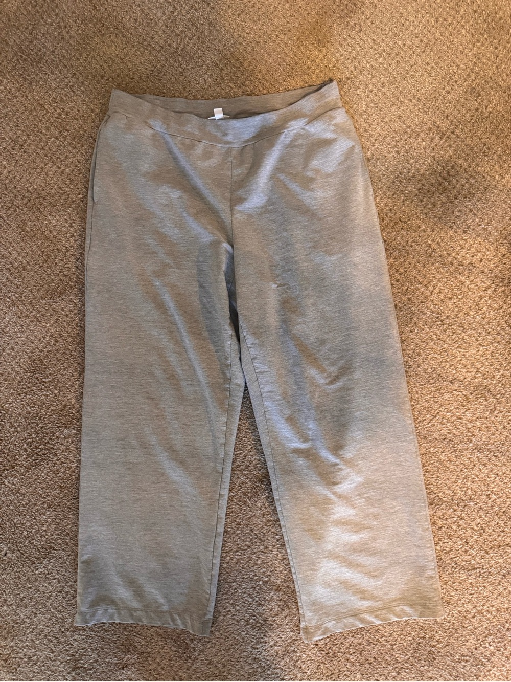 J.Jill Petite Gray Pull-On Straight Leg Knit Pants Soft Stretch large